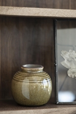 1352-31 vase mini med riller og krakeleret glasur fra Ib Laursen ved glasboks - Tinashjem
